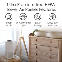 Crane True HEPA Air Purifier With Germicidal UV Light, 500 Sq Ft. Coverage, Ultra Premium