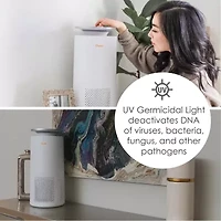 Crane True HEPA Air Purifier With Germicidal UV Light, 500 Sq Ft. Coverage, Ultra Premium