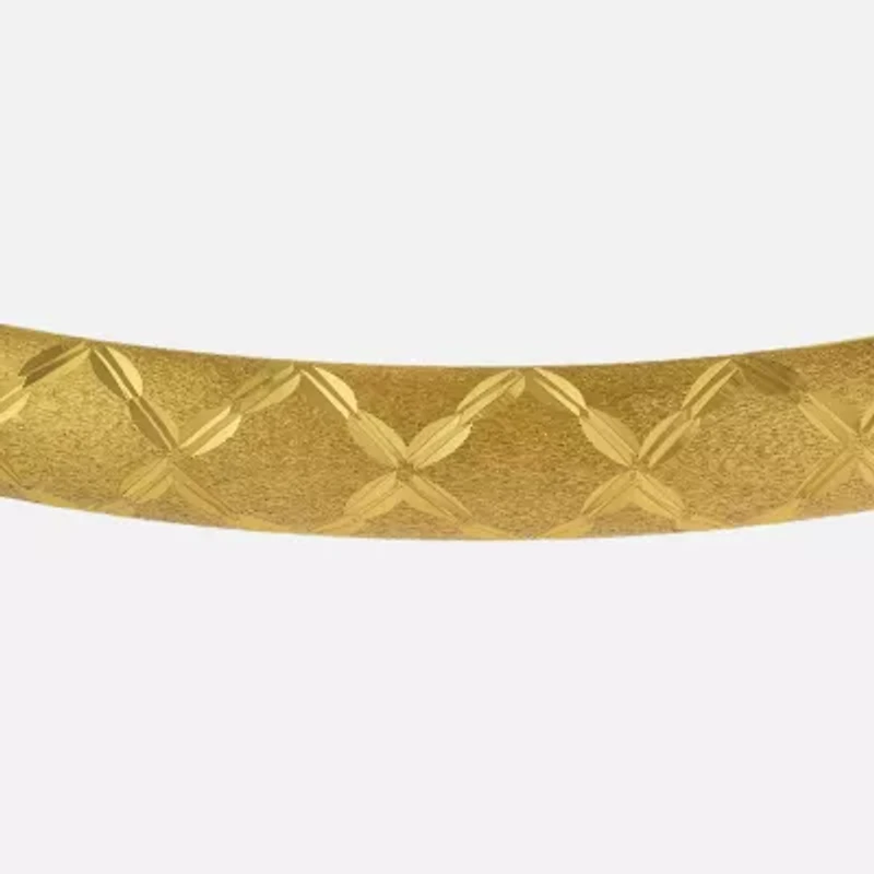 Diamond Cut Womens 14K Two Tone Gold Over Silver Bangle Bracelet