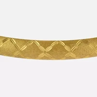 Diamond Cut Womens 14K Two Tone Gold Over Silver Bangle Bracelet
