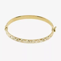 Diamond Cut Womens 14K Two Tone Gold Over Silver Bangle Bracelet