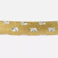 Diamond Cut Womens 14K Two Tone Gold Over Silver Bangle Bracelet