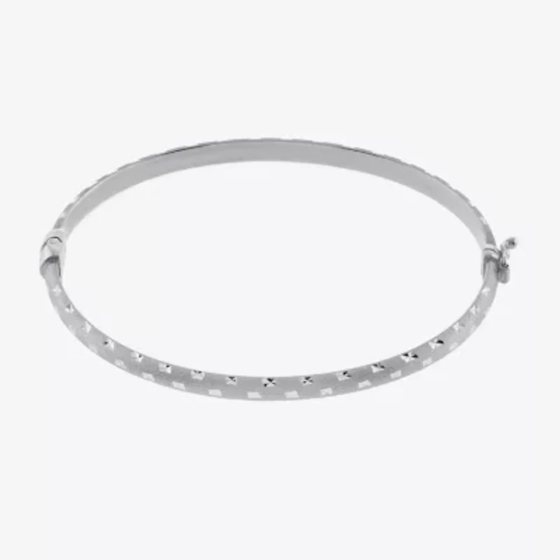 Diamond Cut Womens Sterling Silver Bangle Bracelet