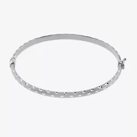 Diamond Cut Womens Sterling Silver Bangle Bracelet
