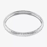 Diamond Cut Womens Sterling Silver Bangle Bracelet