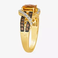 Le Vian® Ring featuring 1 CT. Cinnamon Citrine® 1/3 Nude Diamonds™ Chocolate Diamonds® set 14K Honey Gold™
