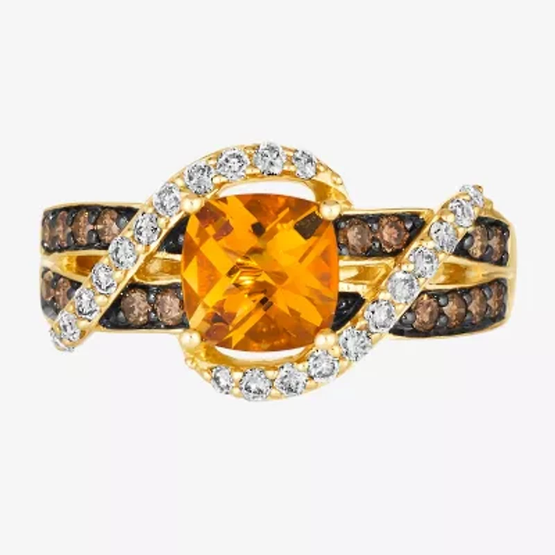 Le Vian® Ring featuring 1 CT. Cinnamon Citrine® 1/3 Nude Diamonds™ Chocolate Diamonds® set 14K Honey Gold™