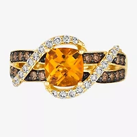 Le Vian® Ring featuring 1 CT. Cinnamon Citrine® 1/3 Nude Diamonds™ Chocolate Diamonds® set 14K Honey Gold™
