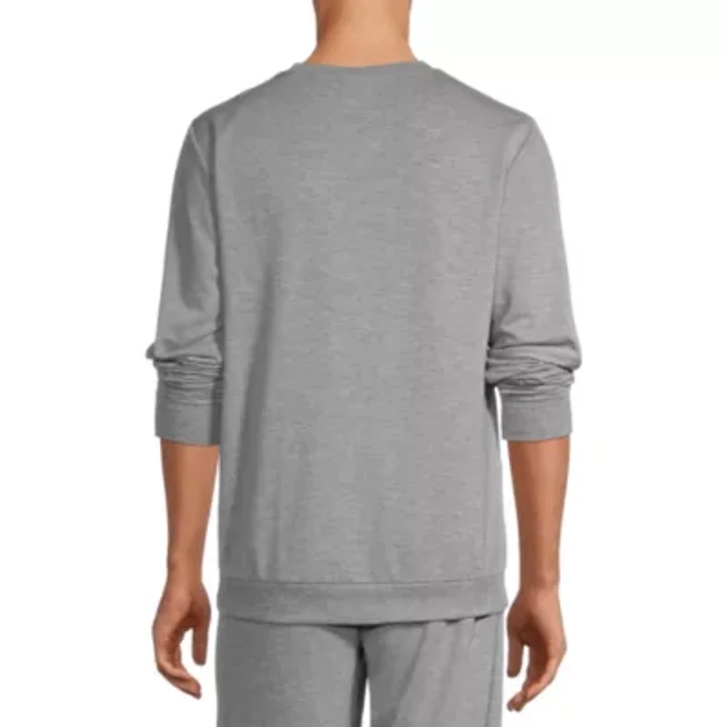 Mens Round Neck Long Sleeve 2-pc. Pajama Sets