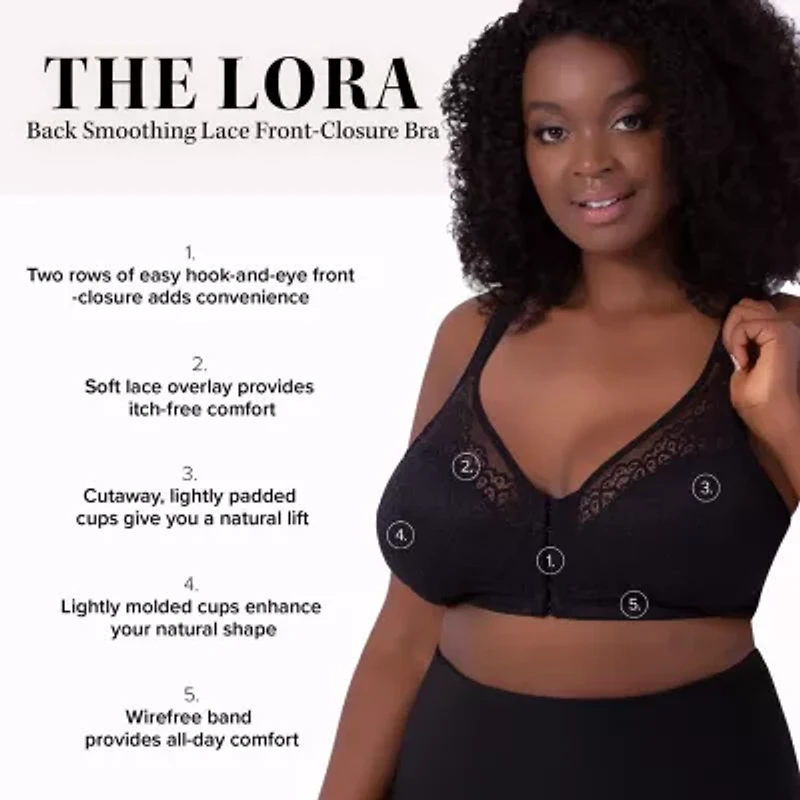 Leading Lady® The Lora - Back Smoothing Lace Front-Closure Bra- 5531