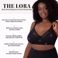 Leading Lady® The Lora - Back Smoothing Lace Front-Closure Bra- 5531