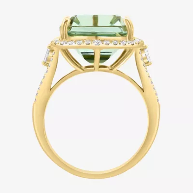 Effy Final Call Womens 1/2 CT. T.W. Genuine Green Amethyst 14K Gold Cocktail Ring