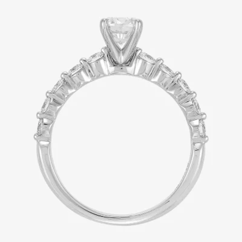 Limited Quantities! Womens 1 1/4 CT. T.W. Natural White Diamond Platinum Side Stone Engagement Ring