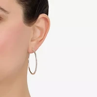 Limited Quantities! Womens 1 CT. T.W. Natural White Diamond Sterling Silver 42mm Hoop Earrings