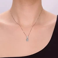 Gemstone & 1/6 CT. T.W. Natural Diamond 10K Gold Cross Pendant Necklace