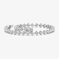 F / Si2) Womens 5 CT. T.W. Lab Grown White Diamond 10K White Gold Diamond Inch Tennis Bracelet