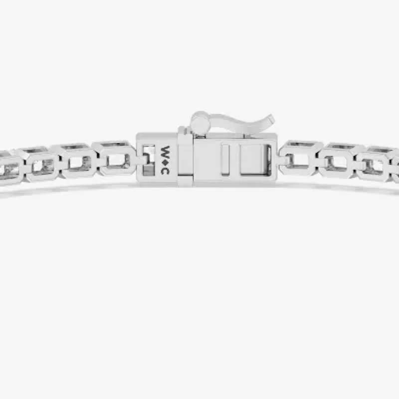 F / Si2) Womens 5 CT. T.W. Lab Grown White Diamond 10K White Gold Inch Tennis Bracelet