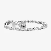 (F / Si2) Womens 5 CT. T.W. Lab Grown White Diamond 10K White Gold Pear 7 3/4 Inch Tennis Bracelet
