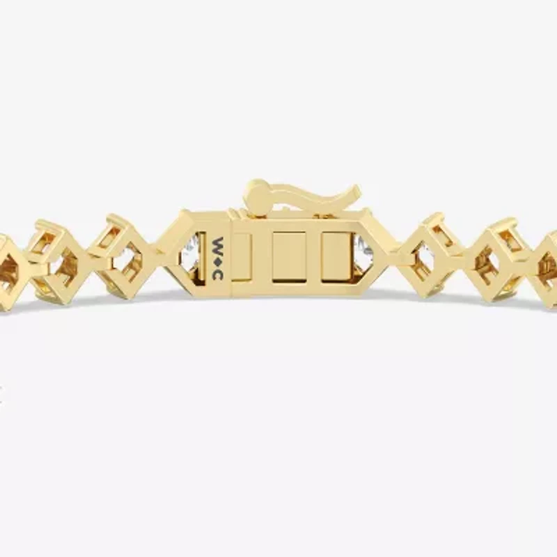 F / Si2) Womens 5 CT. T.W. Lab Grown White Diamond 10K Gold 7.5 Inch Tennis Bracelet