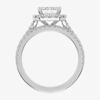 G-H / Vs2-Si1) Womens / CT. T.W. Lab Grown White Diamond 14K Gold Side Stone Halo Bridal Set