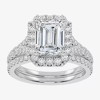 G-H / Vs2-Si1) Womens / CT. T.W. Lab Grown White Diamond 14K Gold Side Stone Halo Bridal Set