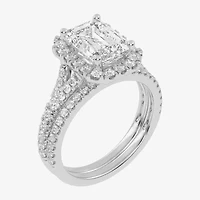 G-H / Vs2-Si1) Womens / CT. T.W. Lab Grown White Diamond 14K Gold Side Stone Halo Bridal Set