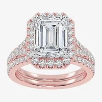 G-H / Vs2-Si1) Womens / CT. T.W. Lab Grown White Diamond 14K Gold Side Stone Halo Bridal Set