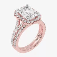 G-H / Vs2-Si1) Womens / CT. T.W. Lab Grown White Diamond 14K Gold Side Stone Halo Bridal Set