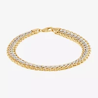 Womens 14K Gold Hollow 7.5 Inch Link Bracelet