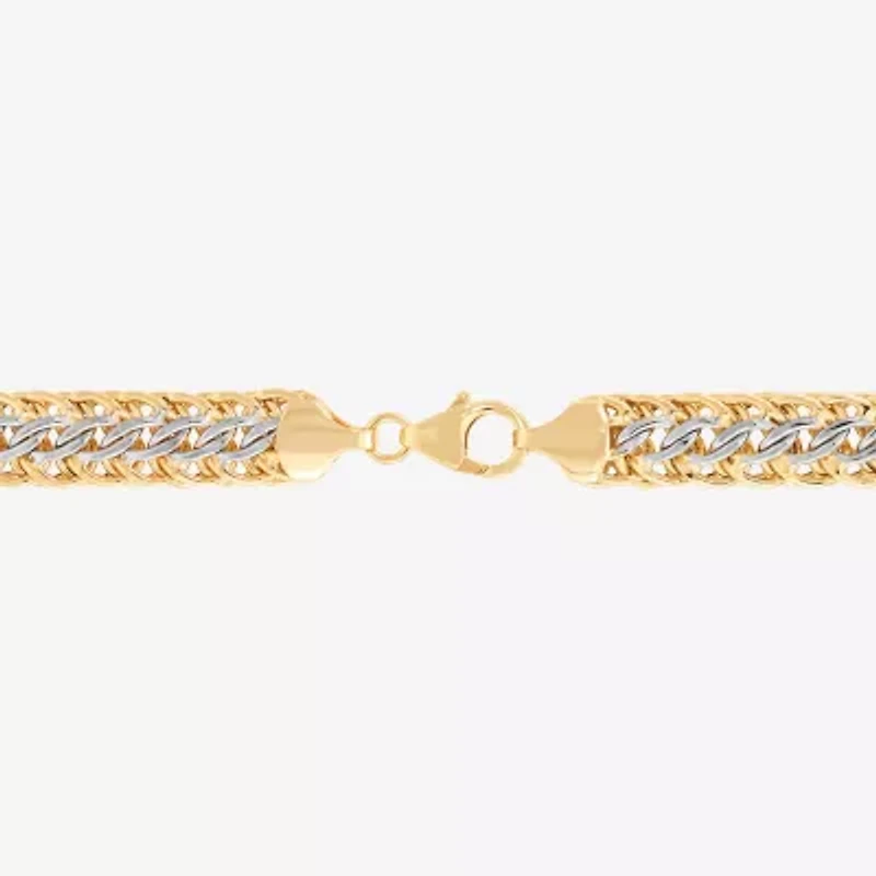 Womens 14K Gold Hollow 7.5 Inch Link Bracelet