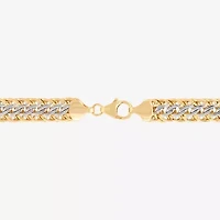 Womens 14K Gold Hollow 7.5 Inch Link Bracelet