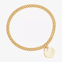 Made in Italy Womens 14K Gold Heart Charm Bracelet