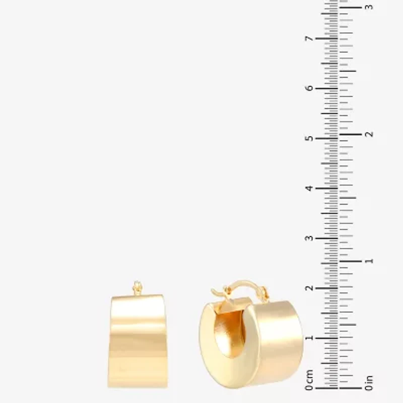 Womens 10K Gold 17mm Round Hoop Earrings