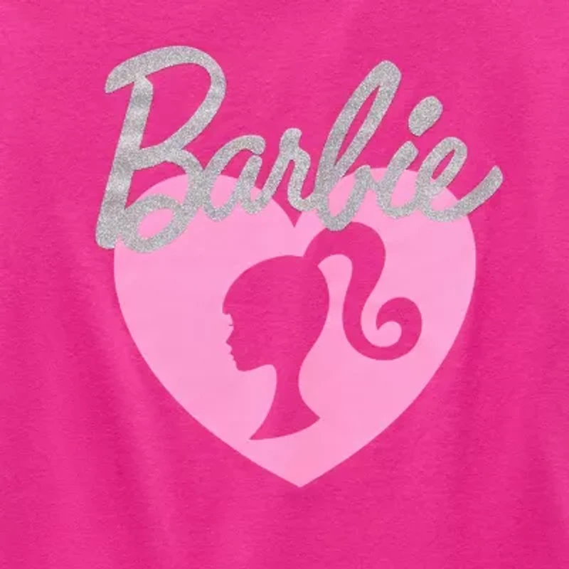 Little & Big Kid Girls Crew Neck Short Sleeve Regular Fit Barbie Graphic T-Shirt