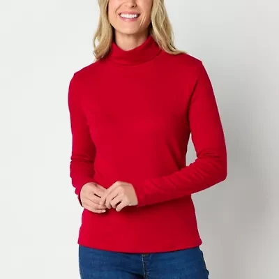 St. John's Bay Womens Turtleneck Long Sleeve T-Shirt