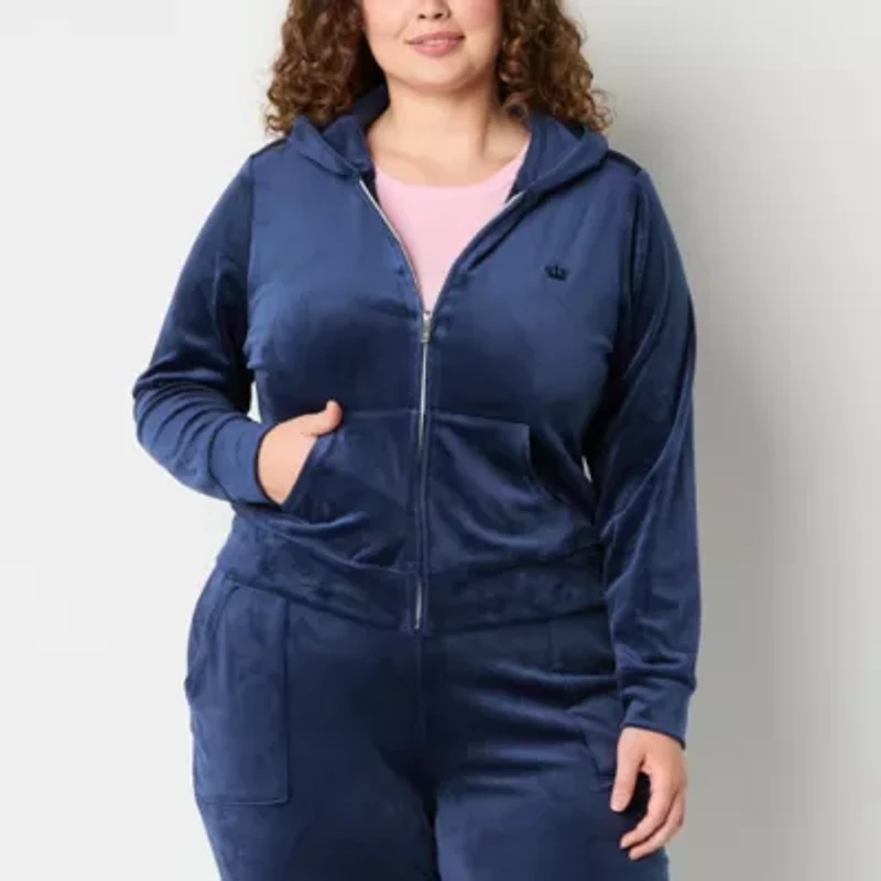 Juicy By Couture Womens Midweight Juniors Plus Track Jacket