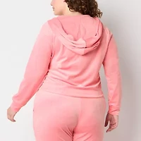Juicy By Couture Womens Juniors Plus Midweight Track Jacket