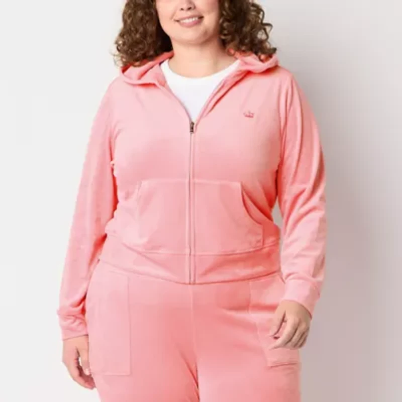 Juicy By Couture Womens Juniors Plus Midweight Track Jacket