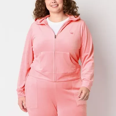 Juicy By Couture Womens Juniors Plus Midweight Track Jacket
