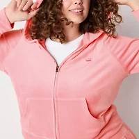 Juicy By Couture Womens Juniors Plus Midweight Track Jacket