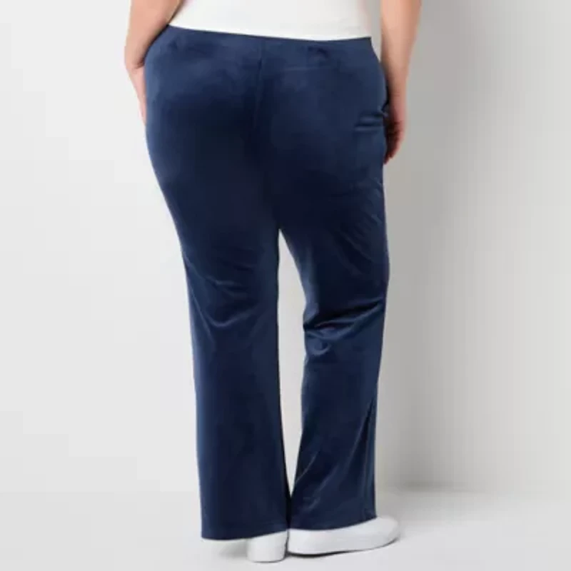 Juicy By Couture Womens Straight Mid Rise Juniors Plus Track Pant