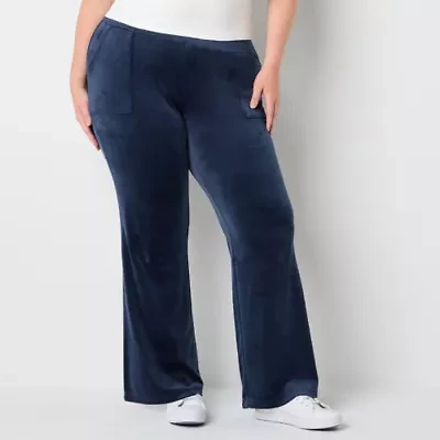 Juicy By Couture Womens Straight Mid Rise Juniors Plus Track Pant