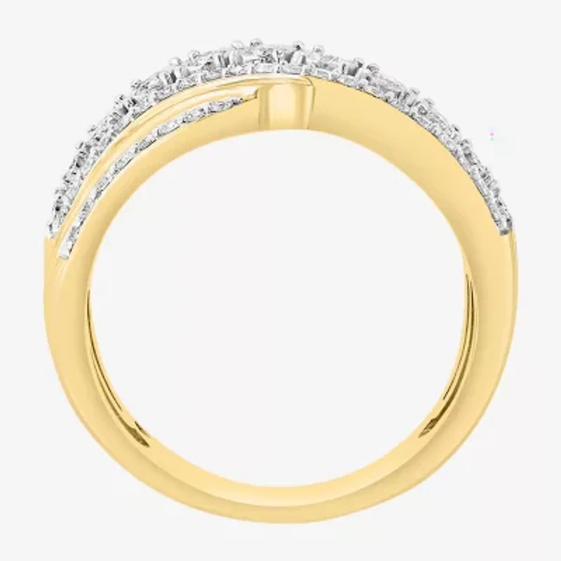 Effy Final Call Womens 5/8 CT. T.W. Natural White Diamond 14K Two Tone Gold Band