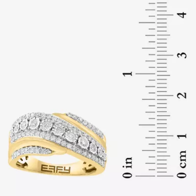 Effy Final Call Womens 5/8 CT. T.W. Natural White Diamond 14K Two Tone Gold Band