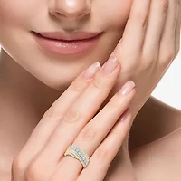 Effy Final Call Womens 5/8 CT. T.W. Natural White Diamond 14K Two Tone Gold Band