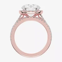 (G-H / Vs2-Si1) Womens 3 3/4 CT. T.W. Lab Grown White Diamond 14K Rose Gold Round Side Stone Halo Bridal Set