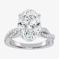 G-H / Vs2-Si1) Womens 1/ CT. T.W. Lab Grown White Diamond 14K Gold Side Stone Engagement Ring