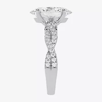 G-H / Vs2-Si1) Womens 1/ CT. T.W. Lab Grown White Diamond 14K Gold Side Stone Engagement Ring