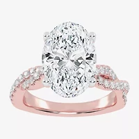 G-H / Vs2-Si1) Womens 1/ CT. T.W. Lab Grown White Diamond 14K Gold Side Stone Engagement Ring