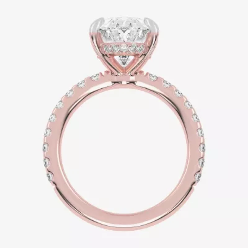 G-H / Vs2-Si1) Womens 1/ CT. T.W. Lab Grown White Diamond 14K Gold Side Stone Engagement Ring
